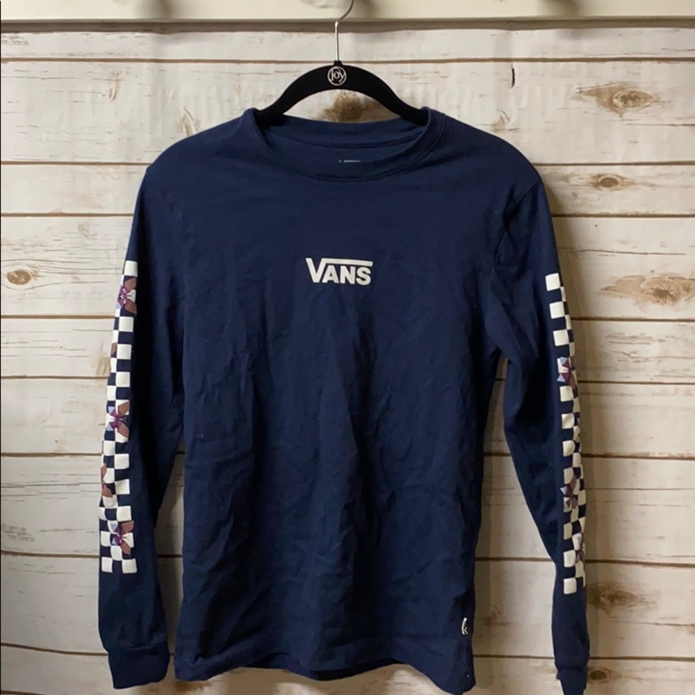 XS womens Navy blue Vans long sleeve